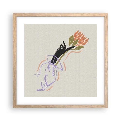 Affisch i ram av ljusek - En systerlig beröring - 40x40 cm