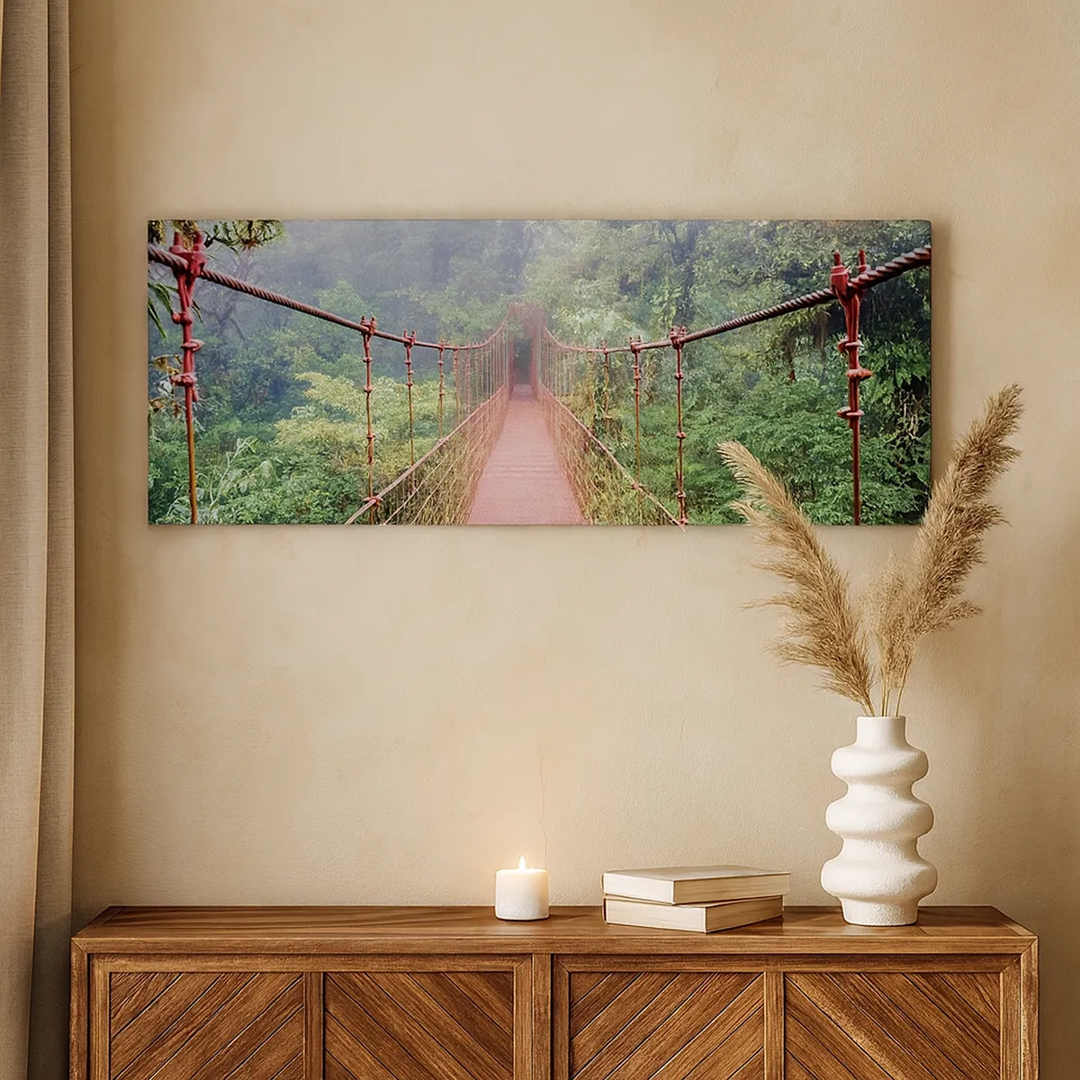 Canvastavla - Bild på duk - Upphängd i trädkronorna - 30x30 cm