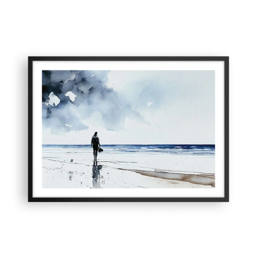 Affisch i svart ram - Samtal med havet - 70x50 cm