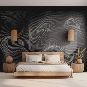 Fototapet Premium Canvas - Ljusets dans i rymden - 3D, Rader, Modern - 500x350 cm