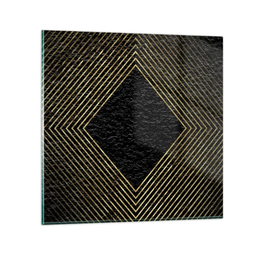 Glastavla - Bild på glas - Geometri i glamourstil - 50x50 cm