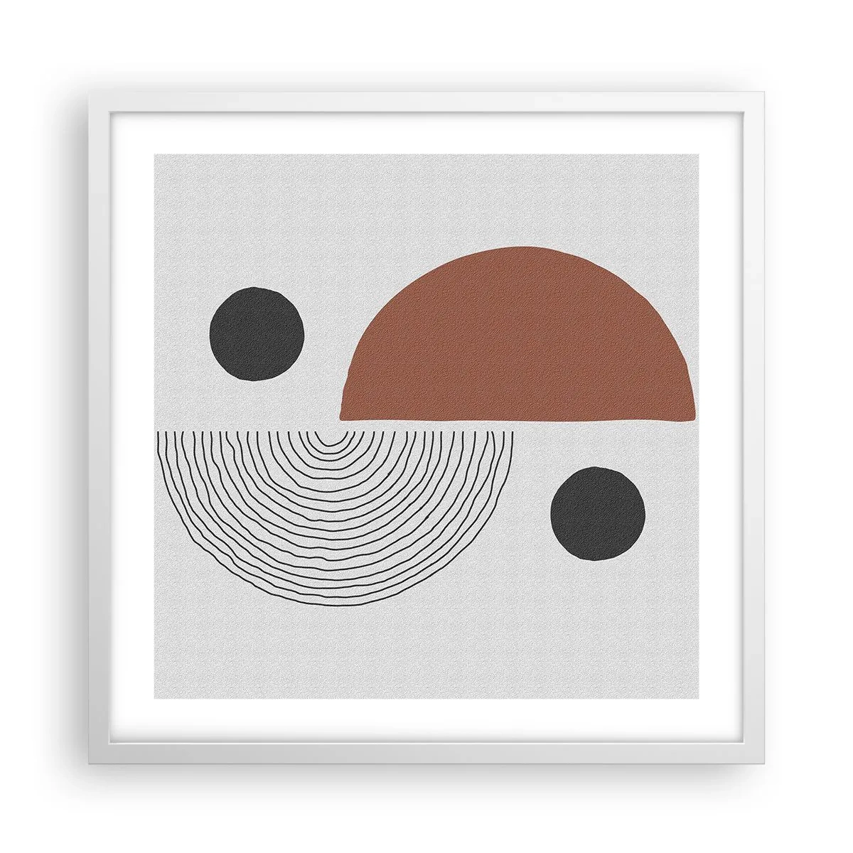 Affisch i vit ram - Hjulets perfektion - 50x50 cm