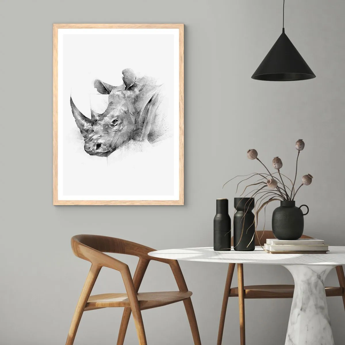 Affisch i ram av ljusek - Afrikansk porträtt - 61x91 cm