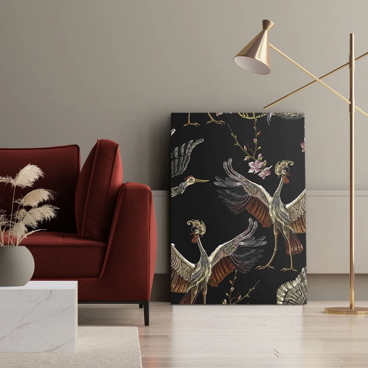 Canvastavla - Bild på duk - Sagofågel - 50x70 cm