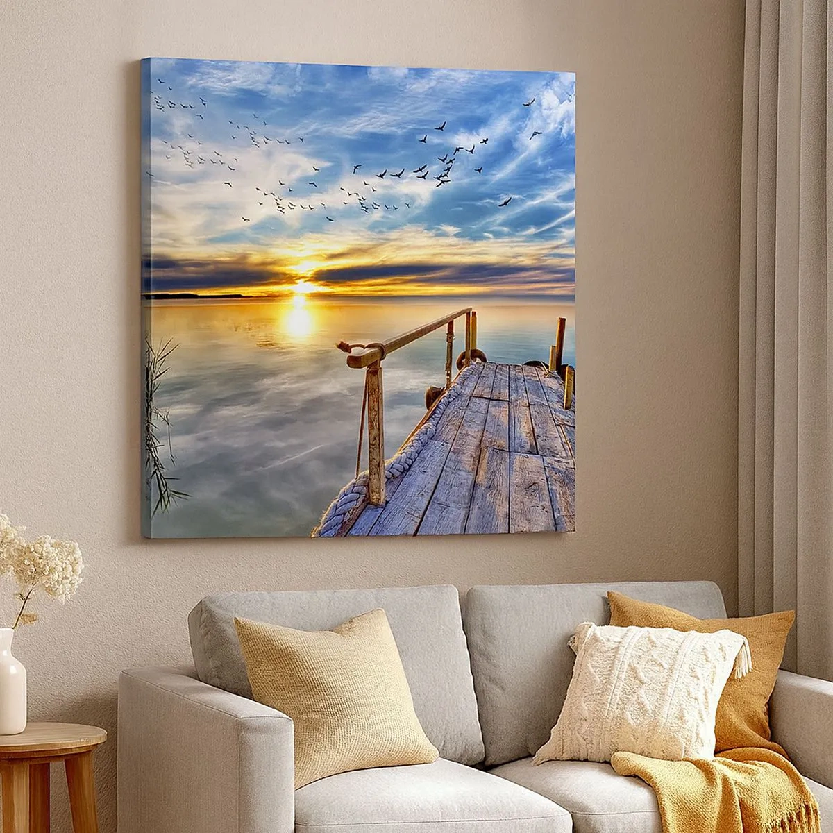 Canvastavla - Bild på duk - Vinden lägger sig - 30x30 cm