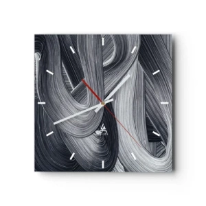 Väggklocka - Klocka på glas - Verklighetens flythet - 30x30 cm