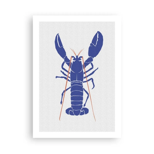 Affisch - Utsökt hummer i mörkblått - 50x70 cm