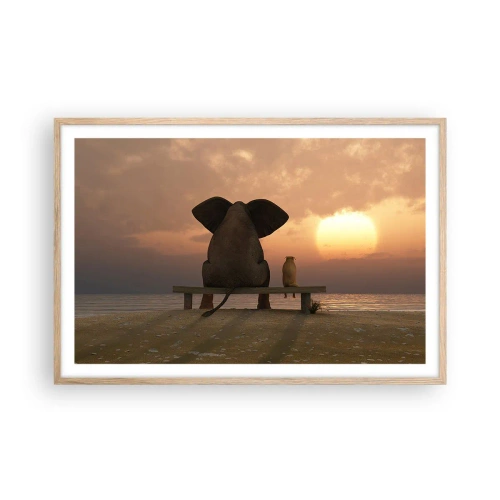 Affisch i ram av ljusek - Det är bra att vara tyst tillsammans - 91x61 cm