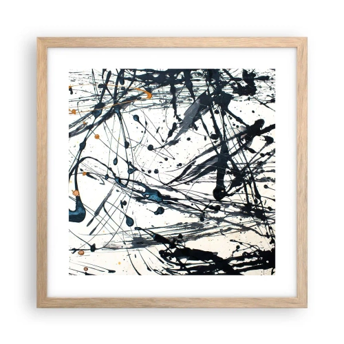 Affisch i ram av ljusek - Expressionistisk abstraktion - 40x40 cm