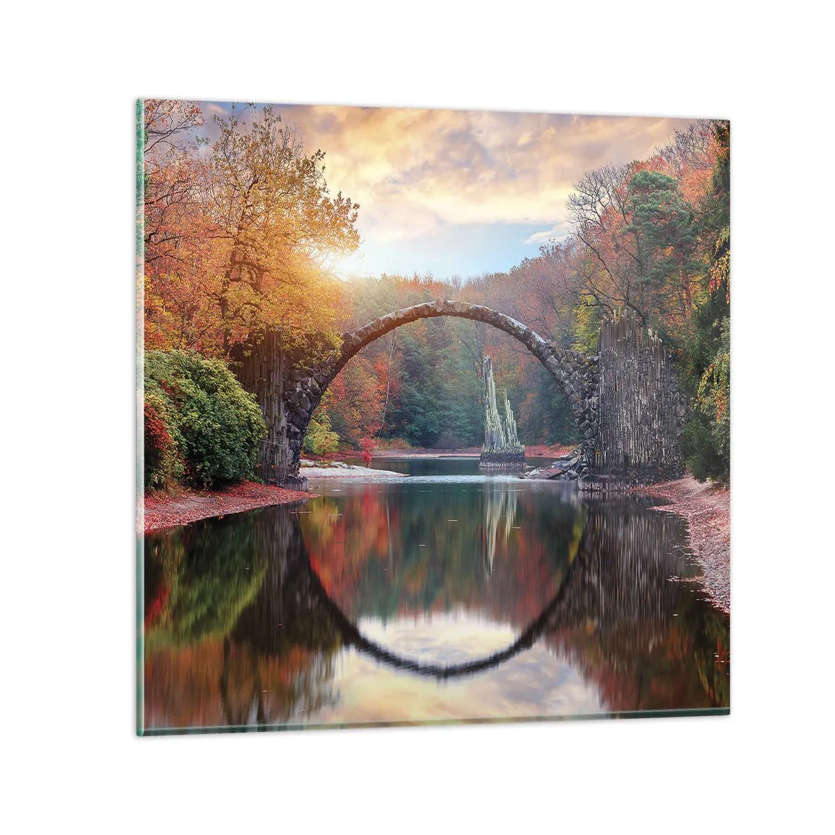 Glastavla - Bild på glas - På andra sidan av spegeln - 50x50 cm