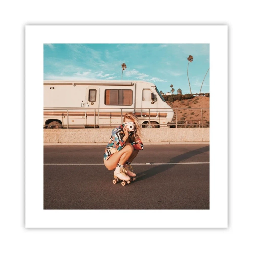 Affisch - Ett leende, tack! - 40x40 cm