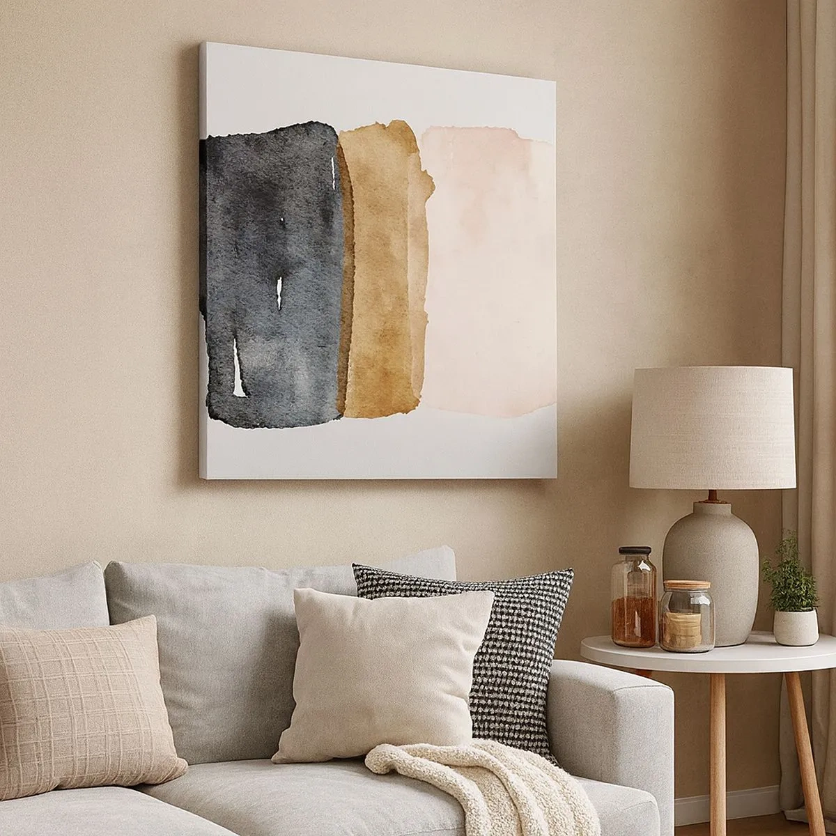 Canvastavla - Bild på duk - Komposition av jordens färger - 30x30 cm