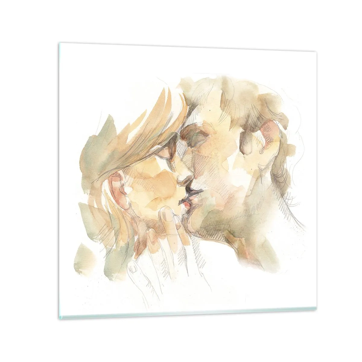Glastavla - Bild på glas - Upphittad hälft? - 40x40 cm