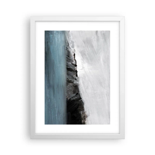 Affisch i vit ram - Vatten - jord: en krock mellan elementen - 30x40 cm