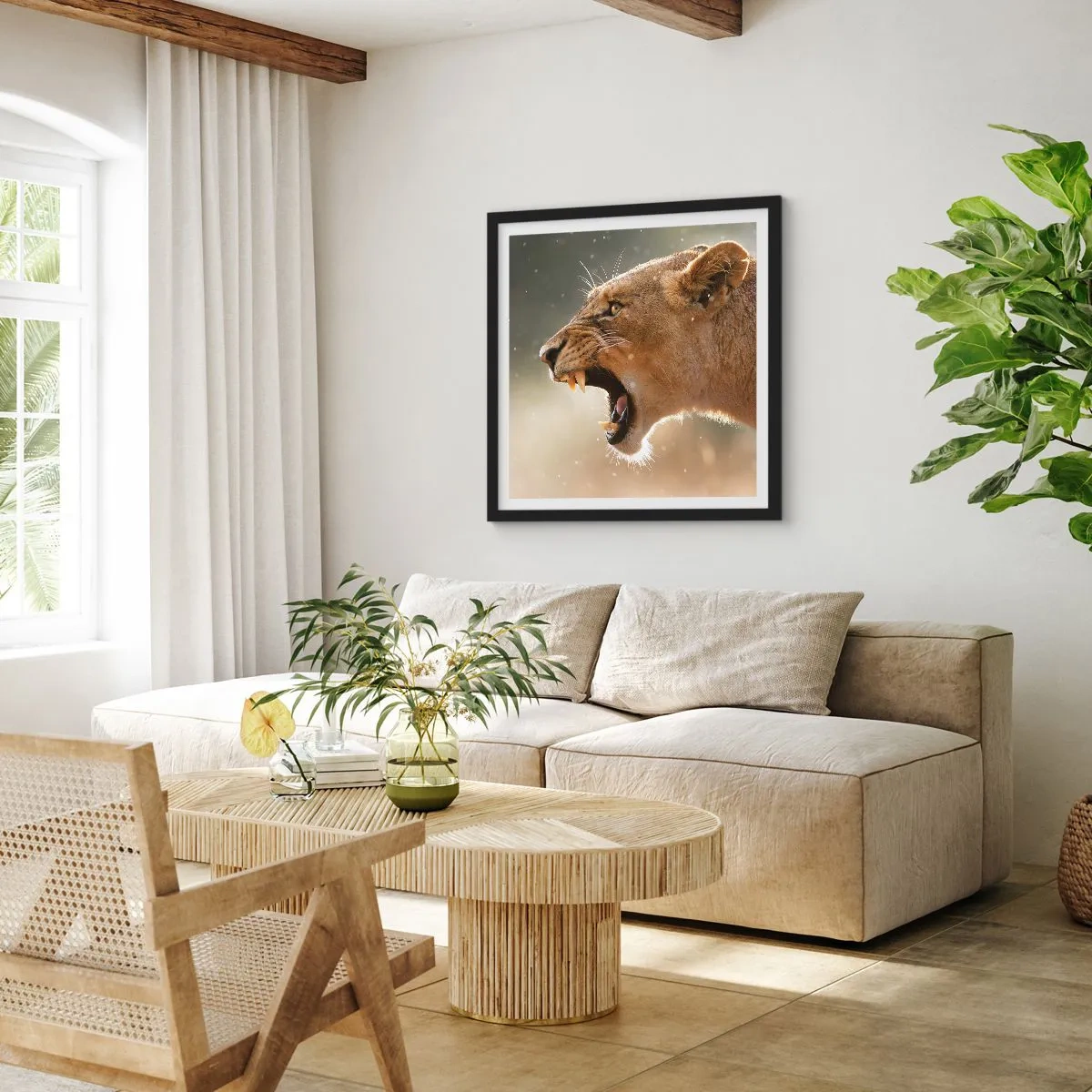 Affisch i svart ram - Försök att inte lyssna - 60x60 cm