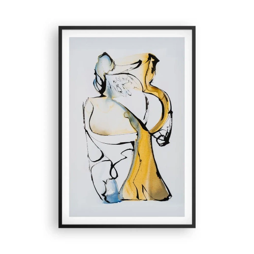 Affisch i svart ram - Abstraktion i glas - 61x91 cm