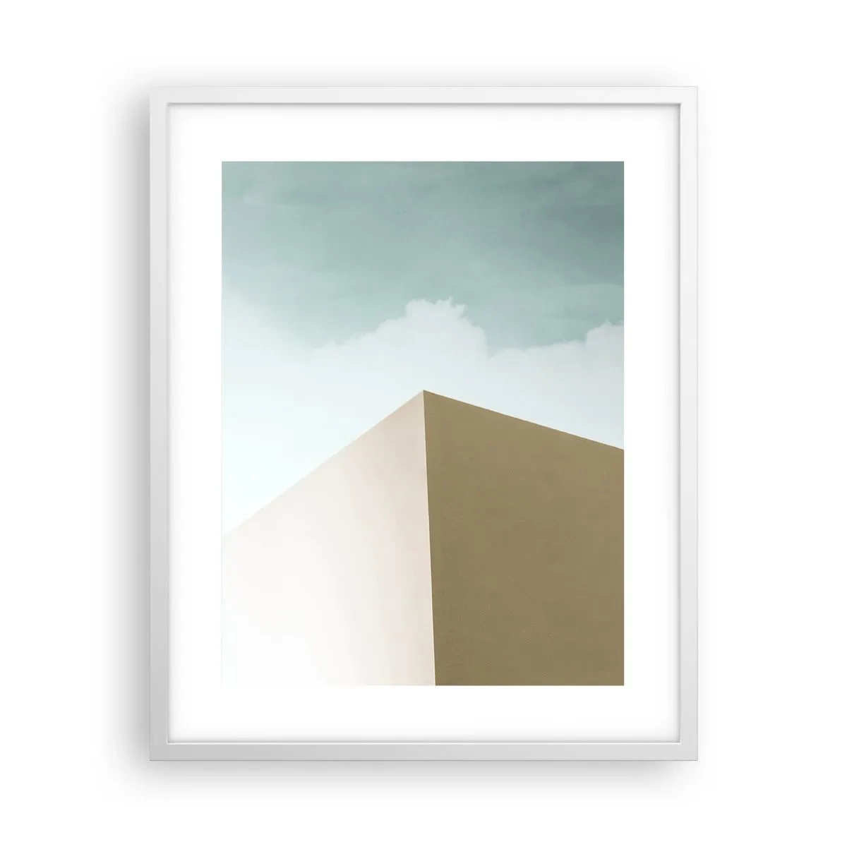 Affisch i vit ram - Geometri av en solig sommar - 40x50 cm