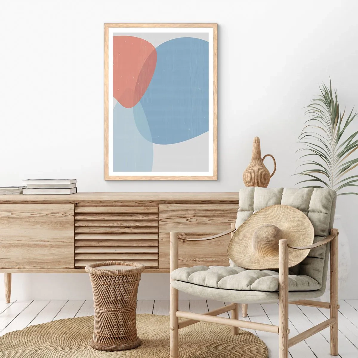 Affisch i ram av ljusek - Pastellfärgade relationer - 40x50 cm