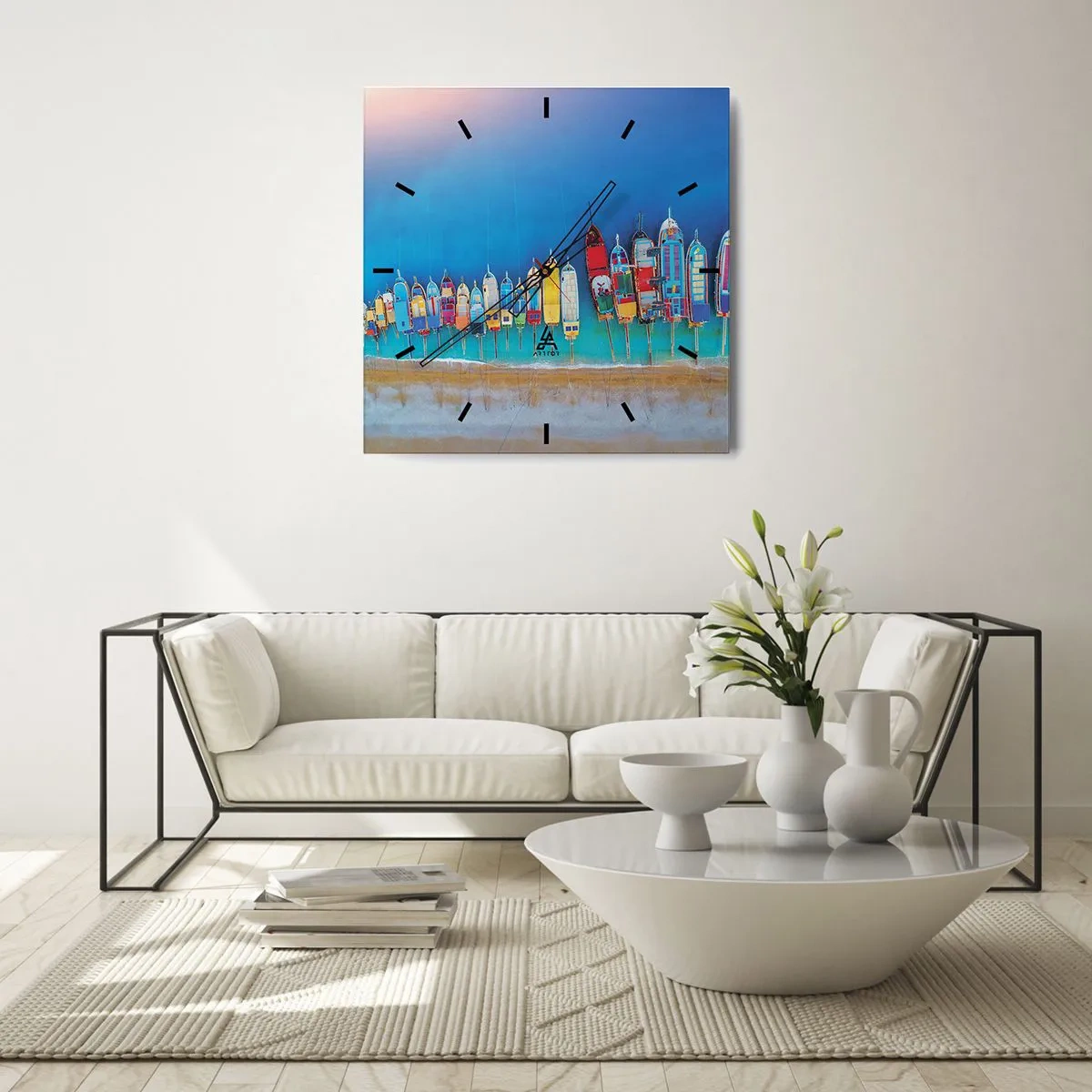 Väggklocka - Klocka på glas - Ur fågelperspektivet - 30x30 cm