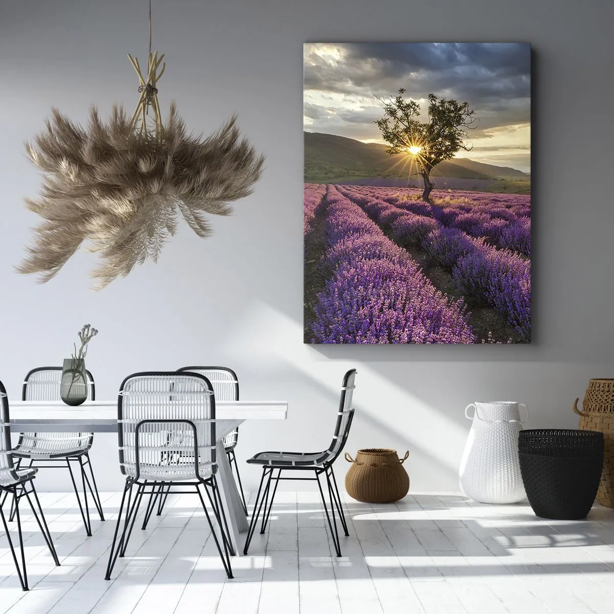 Canvastavla - Bild på duk - Arom i lila färg - 50x70 cm