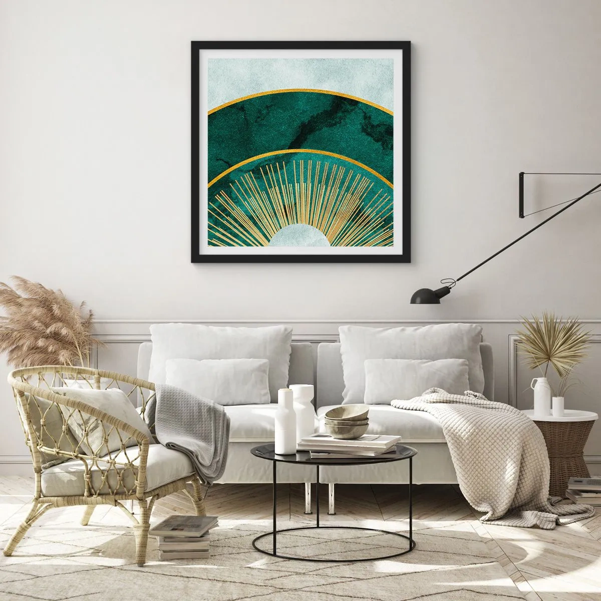 Affisch i svart ram - Ett annorlunda solsystem - 40x40 cm