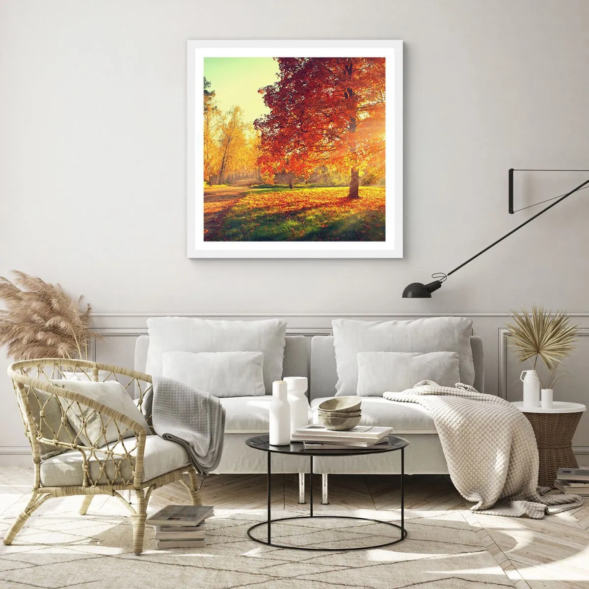 Affisch i vit ram - Rött är vackert - 60x60 cm