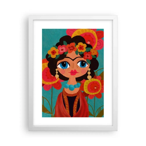 Affisch i vit ram - Vallmojungfru - 30x40 cm