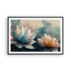 Affisch i svart ram - Stjärnor i en sjö - 91x61 cm