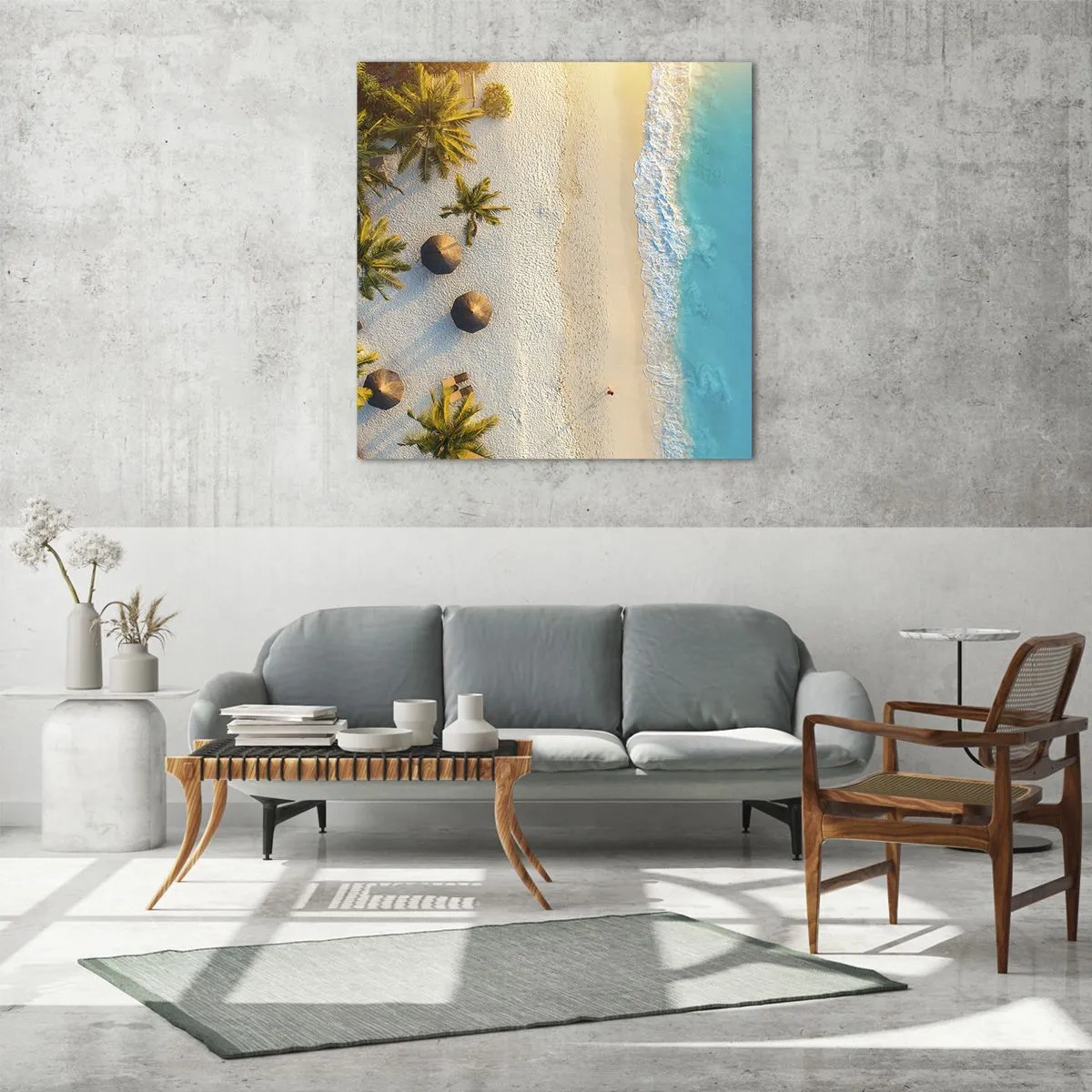 Glastavla - Bild på glas - Välkommen till paradiset - 40x40 cm