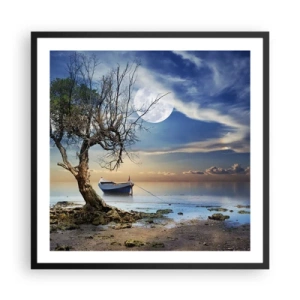 Affisch i svart ram - Är det slut eller början? - 60x60 cm