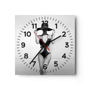 Väggklocka - Klocka på glas - Mitt förnamn är: Elegans - 30x30 cm