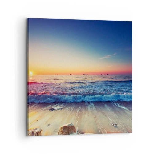 Canvastavla - Bild på duk - Vad finns bortom horisonten? - 70x70 cm