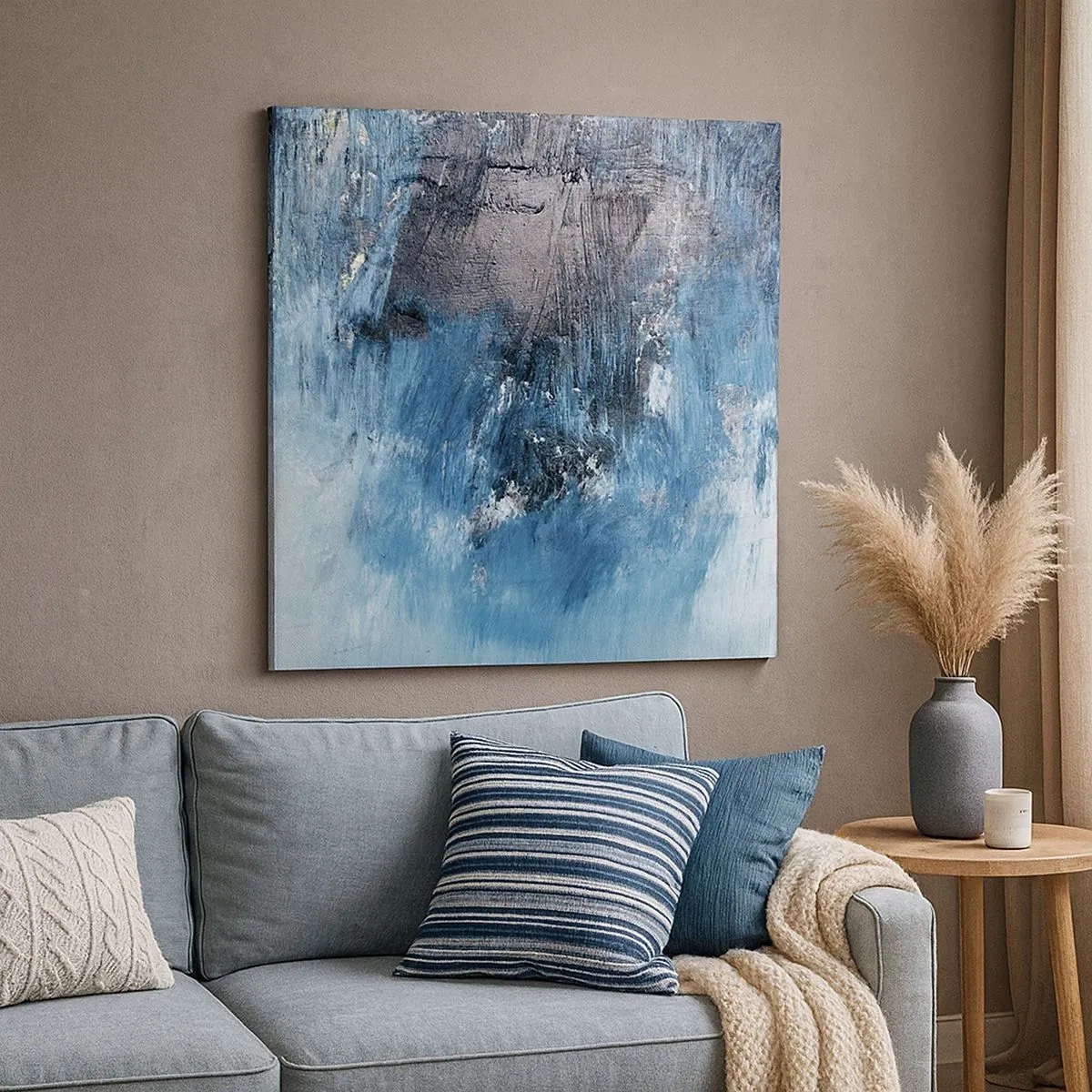 Canvastavla - Bild på duk - Blå rapsodi - 30x30 cm