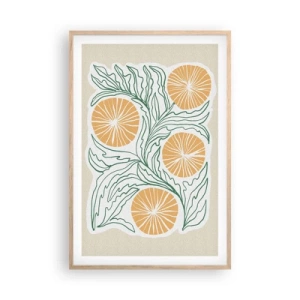 Affisch i ram av ljusek - Etniskt med en touch av abstraktion - 61x91 cm