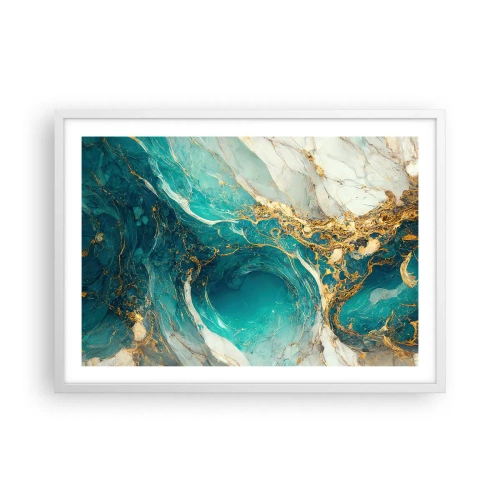 Affisch i vit ram - En komposition med guldådror - 70x50 cm