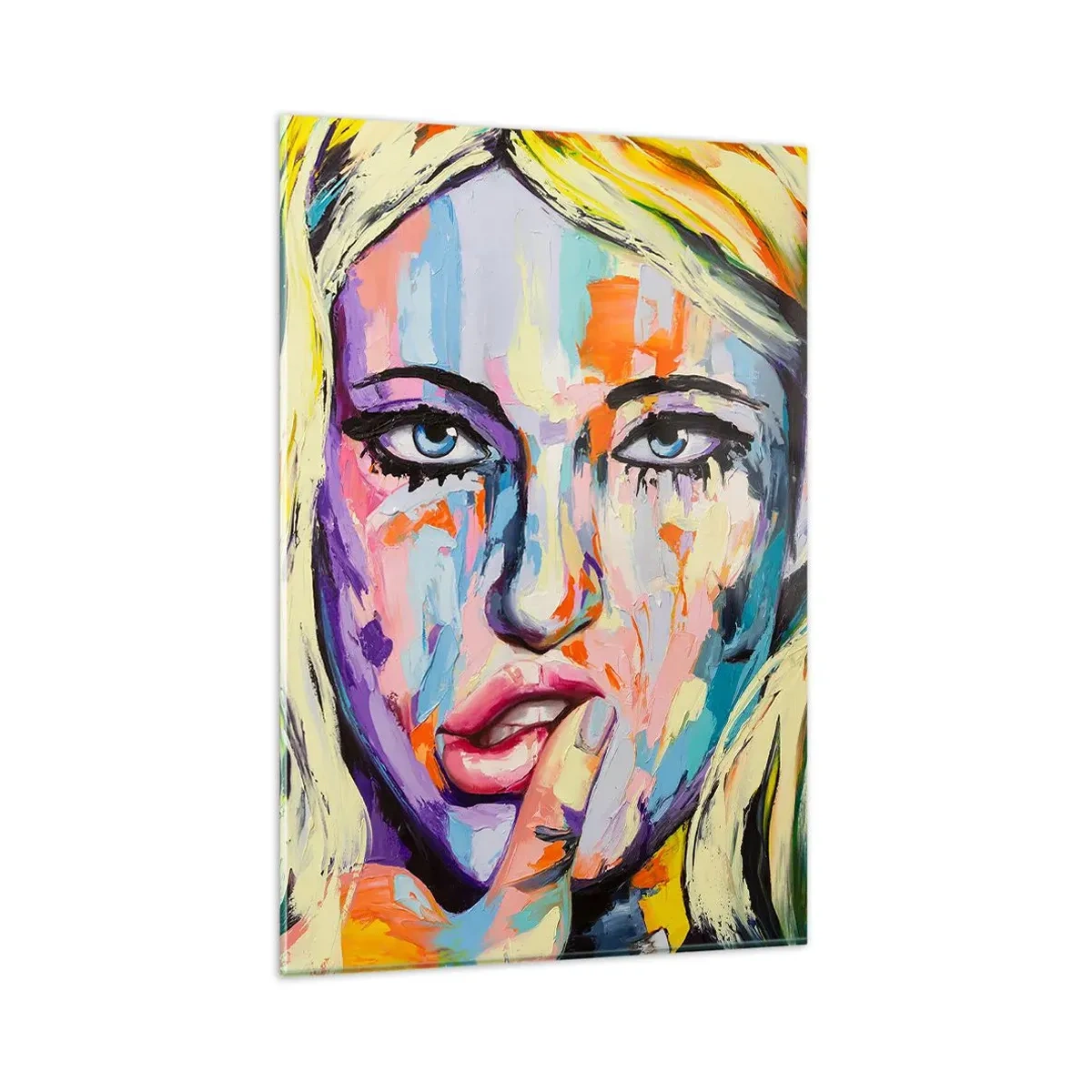 Glastavla - Bild på glas - Titta henne rakt in i ögonen - 80x120 cm
