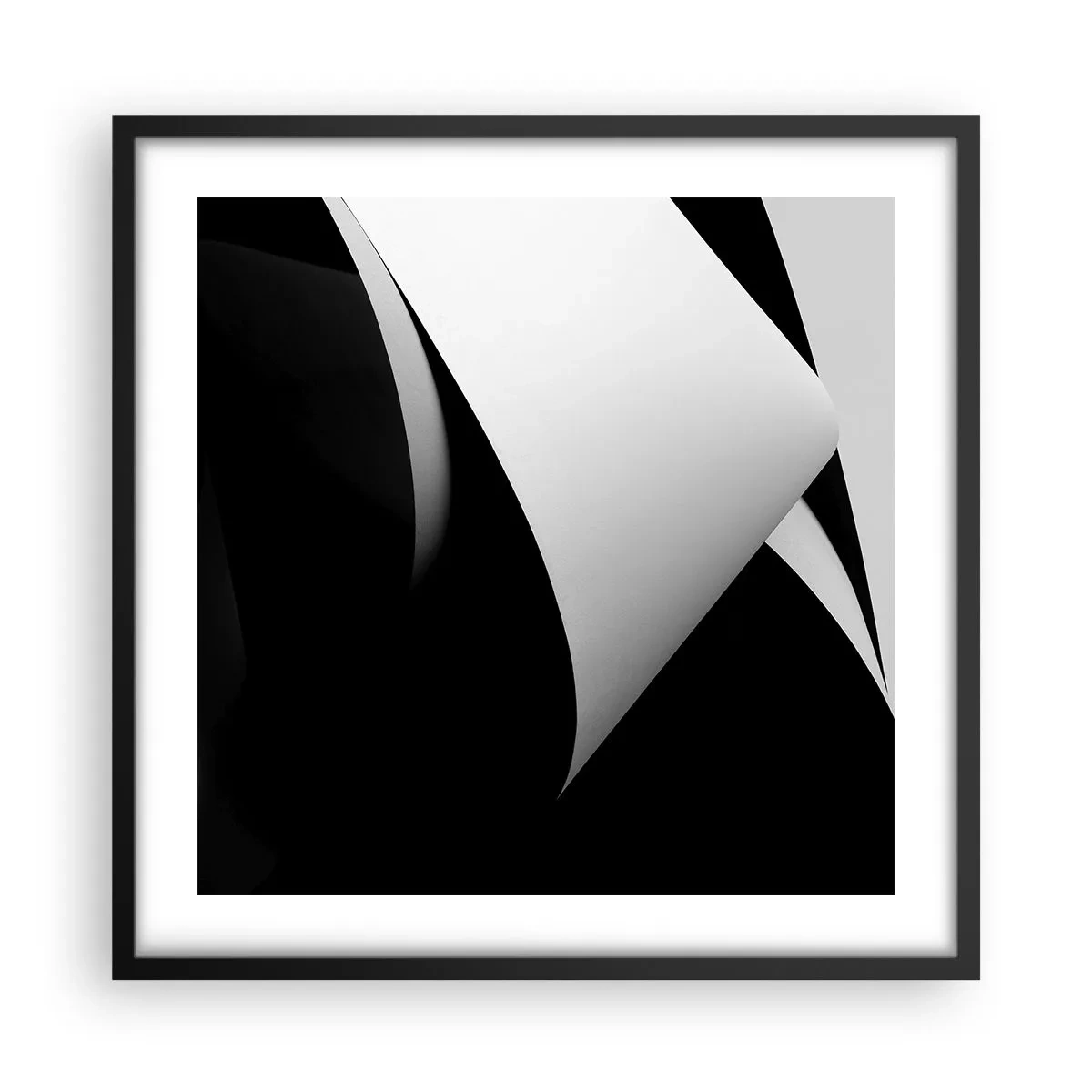 Affisch i svart ram - Ljusplan från skuggornas djup - 50x50 cm