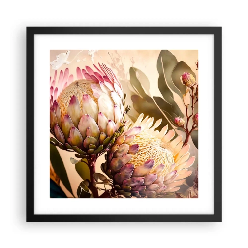 Affisch i svart ram - Ömsint omfamnad - 40x40 cm