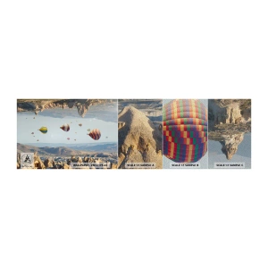Provbit av fototapet Premium Sand - Här är allt möjligt - Abstraktion, Ballonger, Landskap - 100x30 cm
