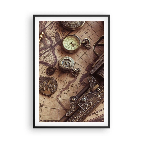 Affisch i svart ram - Äventyret kallar - 61x91 cm