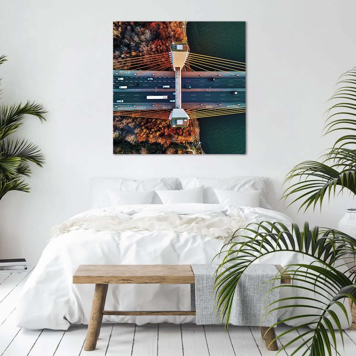 Canvastavla - Bild på duk - Bortom vatten, bortom skog - 50x50 cm