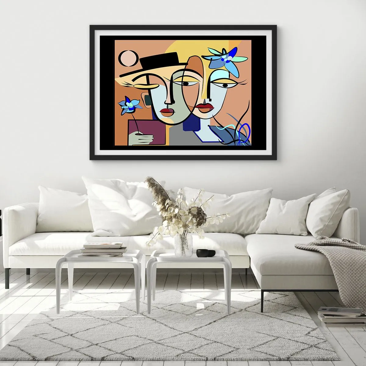 Affisch i svart ram - Picassos randez vous - 70x50 cm