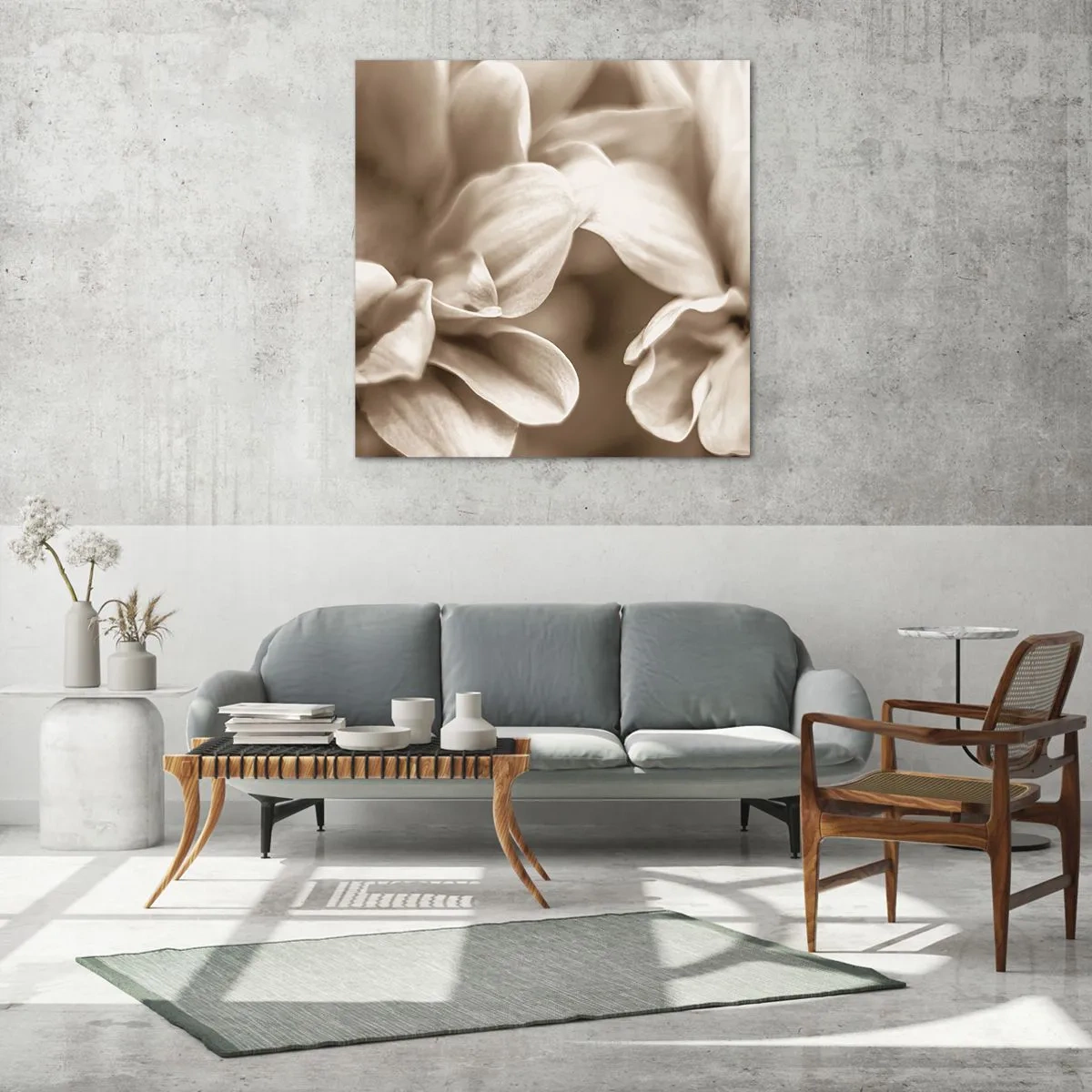 Glastavla - Bild på glas - Milda som ett leende - 70x70 cm