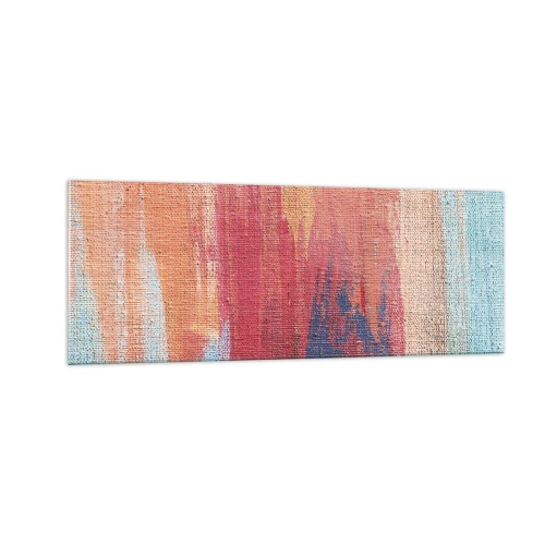 Glastavla - Bild på glas - Rinnande regnbåge - 140x50 cm