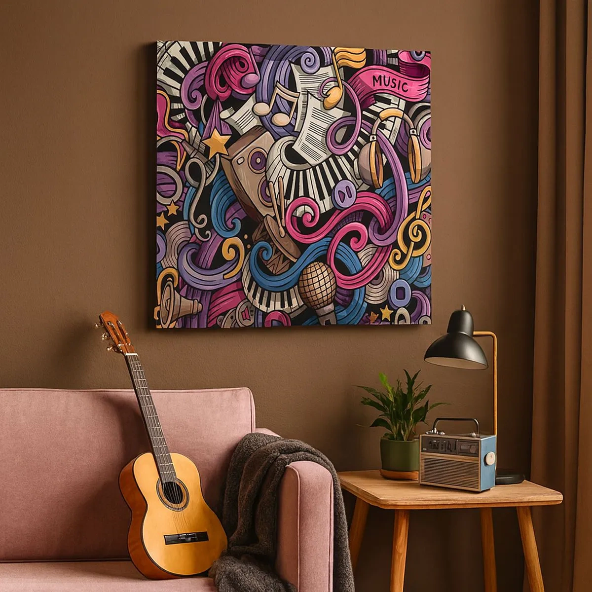 Canvastavla - Bild på duk - Komplicerad melodi - 30x30 cm