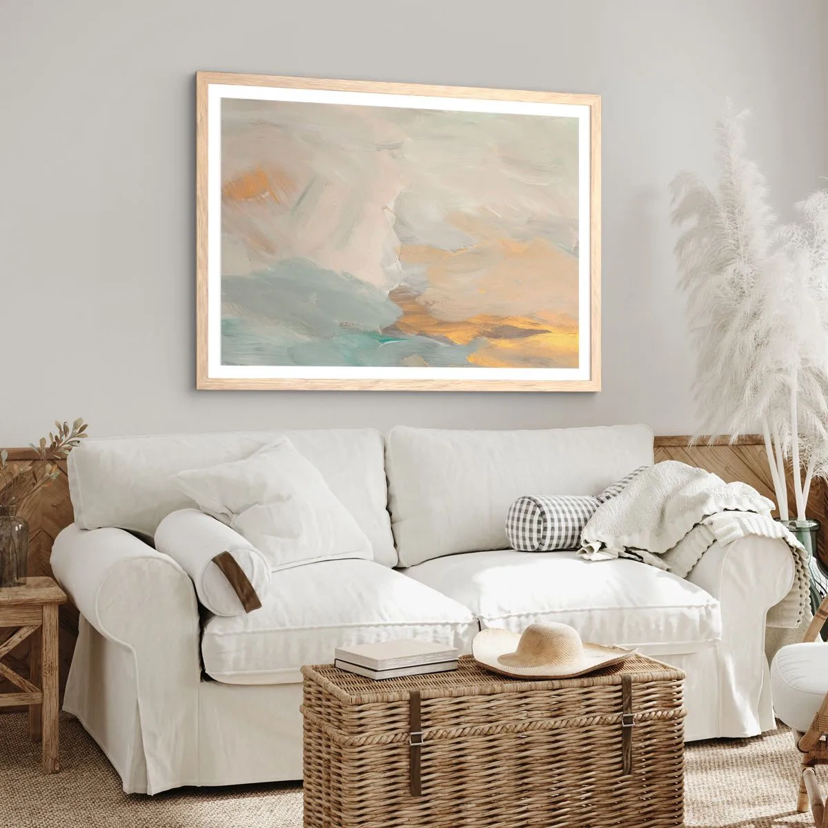 Affisch i ram av ljusek - Abstraktion - ett land av mildhet - 91x61 cm