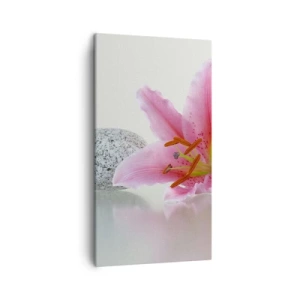 Canvastavla - Bild på duk - En studie i rosa, grå och vit - 45x80 cm