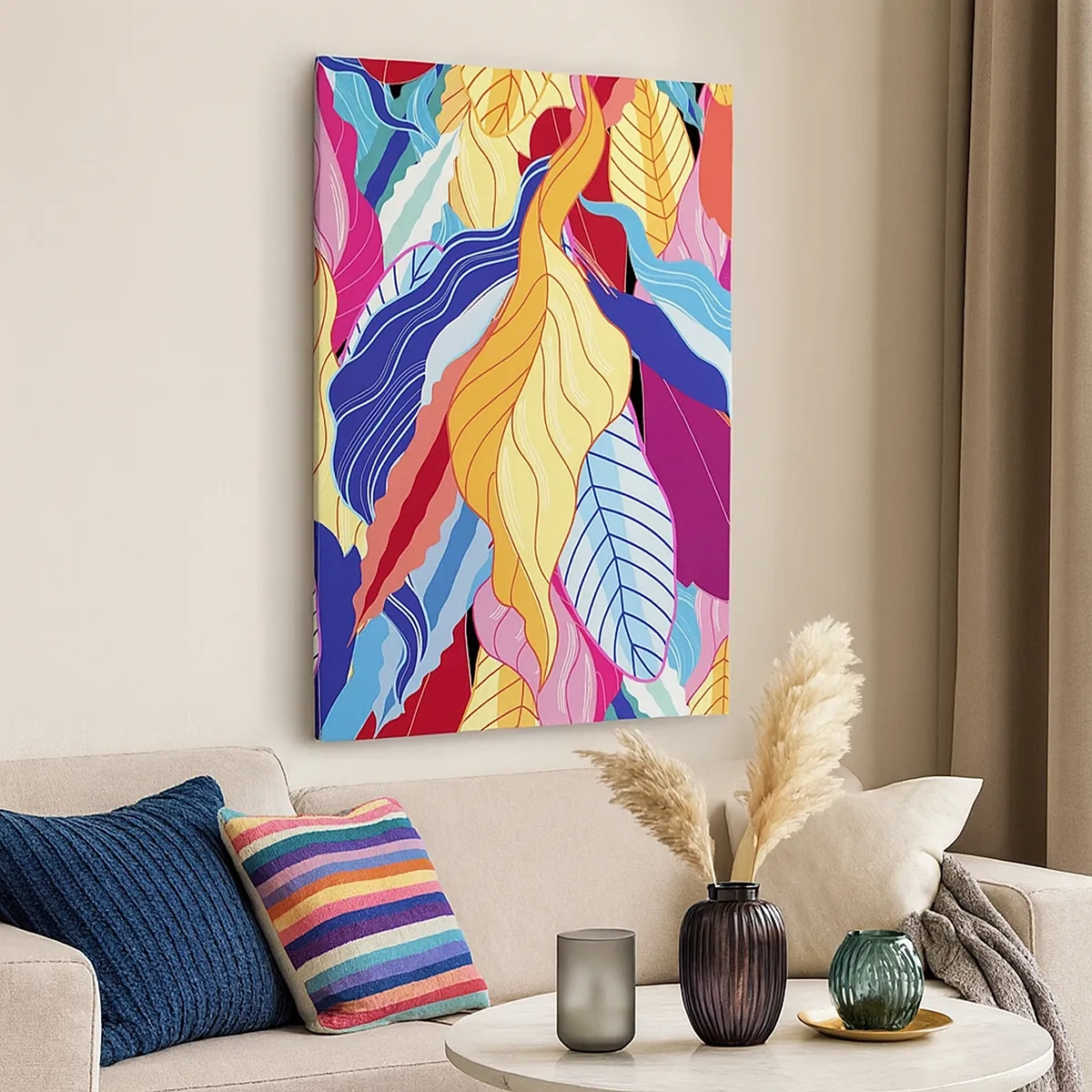 Canvastavla - Bild på duk - Färgglad röra - 50x70 cm