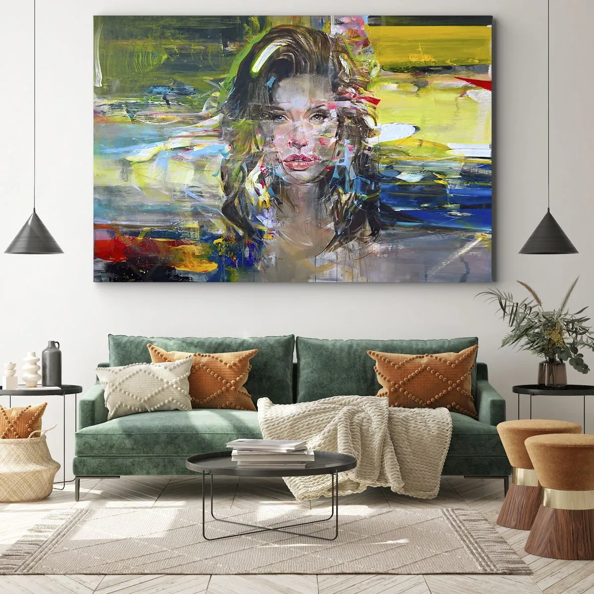 Canvastavla - Bild på duk - Bakom luftridån - 100x70 cm