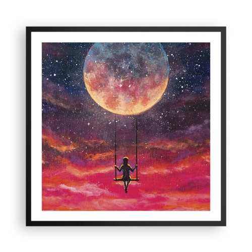 Affisch i svart ram - Sväva i molnen - 60x60 cm